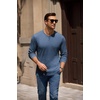 image:imageCOOFANDY Mens Henley TShirts Long Sleeve Casual Cotton Pullover ShirtBlue