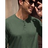 image:imageCOOFANDY Mens Henley TShirts Long Sleeve Casual Cotton Pullover ShirtGreen