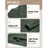 image:imageCOOFANDY Mens Henley TShirts Long Sleeve Casual Cotton Pullover ShirtGreen