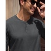 image:imageCOOFANDY Mens Henley TShirts Long Sleeve Casual Cotton Pullover ShirtHeater Grey