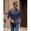 image:imageCOOFANDY Mens Henley TShirts Long Sleeve Casual Cotton Pullover ShirtNavy Blue