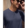 image:imageCOOFANDY Mens Henley TShirts Long Sleeve Casual Cotton Pullover ShirtNavy Blue