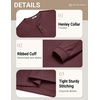 image:imageCOOFANDY Mens Henley TShirts Long Sleeve Casual Cotton Pullover ShirtRed