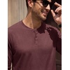 image:imageCOOFANDY Mens Henley TShirts Long Sleeve Casual Cotton Pullover ShirtRed