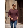 image:imageCOOFANDY Mens Henley TShirts Long Sleeve Casual Cotton Pullover ShirtRed