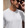 image:imageCOOFANDY Mens Henley TShirts Long Sleeve Casual Cotton Pullover ShirtWhite