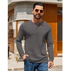 image:imageCOOFANDY Mens Henley TShirts Long Sleeve Casual Pullover Shirt Basic TopsDark Grey