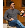 image:imageCOOFANDY Mens Henley TShirts Long Sleeve Casual Pullover Shirt Basic TopsDark Grey