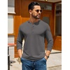 image:imageCOOFANDY Mens Henley TShirts Long Sleeve Casual Pullover Shirt Basic TopsDark Grey