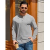 image:imageCOOFANDY Mens Henley TShirts Long Sleeve Casual Pullover Shirt Basic TopsLight Grey