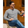 image:imageCOOFANDY Mens Henley TShirts Long Sleeve Casual Pullover Shirt Basic TopsLight Grey