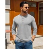 image:imageCOOFANDY Mens Henley TShirts Long Sleeve Casual Pullover Shirt Basic TopsLight Grey