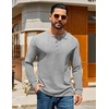 image:imageCOOFANDY Mens Henley TShirts Long Sleeve Casual Pullover Shirt Basic TopsLight Grey