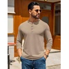 image:imageCOOFANDY Mens Henley TShirts Long Sleeve Casual Pullover Shirt Basic TopsSesame