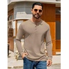 image:imageCOOFANDY Mens Henley TShirts Long Sleeve Casual Pullover Shirt Basic TopsSesame