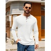 image:imageCOOFANDY Mens Henley TShirts Long Sleeve Casual Pullover Shirt Basic TopsWhite