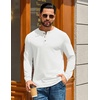 image:imageCOOFANDY Mens Henley TShirts Long Sleeve Casual Pullover Shirt Basic TopsWhite