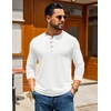 image:imageCOOFANDY Mens Henley TShirts Long Sleeve Casual Pullover Shirt Basic TopsWhite