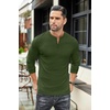 image:imageCOOFANDY Mens Henley TShirts Long Sleeve Pullover Shirt Casual Basic TeesArmy Green