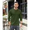 image:imageCOOFANDY Mens Henley TShirts Long Sleeve Pullover Shirt Casual Basic TeesArmy Green