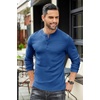 image:imageCOOFANDY Mens Henley TShirts Long Sleeve Pullover Shirt Casual Basic TeesRoyal Blue