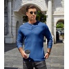 image:imageCOOFANDY Mens Henley TShirts Long Sleeve Pullover Shirt Casual Basic TeesRoyal Blue