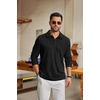 image:imageCOOFANDY Mens Knit Polo Shirt Long Sleeve Polo Sweaters Casual Golf ShirtsAblack