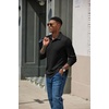 image:imageCOOFANDY Mens Knit Polo Shirt Long Sleeve Polo Sweaters Casual Golf ShirtsAblack