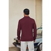 image:imageCOOFANDY Mens Knit Polo Shirt Long Sleeve Polo Sweaters Casual Golf ShirtsDark Red