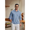 image:imageCOOFANDY Mens Knit Polo Shirt Long Sleeve Polo Sweaters Casual Golf ShirtsDusty Blue