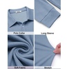 image:imageCOOFANDY Mens Knit Polo Shirt Long Sleeve Polo Sweaters Casual Golf ShirtsDusty Blue