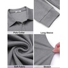 image:imageCOOFANDY Mens Knit Polo Shirt Long Sleeve Polo Sweaters Casual Golf ShirtsGrey
