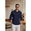 image:imageCOOFANDY Mens Knit Polo Shirt Long Sleeve Polo Sweaters Casual Golf ShirtsNavy Blue