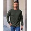 image:imageCOOFANDY Mens Long Sleeve Crew Neck T Shirts Cotton Pullover SweatshirtArmy Green