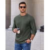 image:imageCOOFANDY Mens Long Sleeve Crew Neck T Shirts Cotton Pullover SweatshirtArmy Green