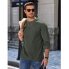 image:imageCOOFANDY Mens Long Sleeve Crew Neck T Shirts Cotton Pullover SweatshirtArmy Green