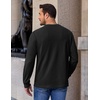 image:imageCOOFANDY Mens Long Sleeve Crew Neck T Shirts Cotton Pullover SweatshirtBlack