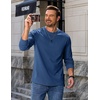 image:imageCOOFANDY Mens Long Sleeve Crew Neck T Shirts Cotton Pullover SweatshirtDark Blue