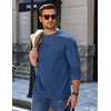 image:imageCOOFANDY Mens Long Sleeve Crew Neck T Shirts Cotton Pullover SweatshirtDark Blue