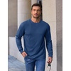 image:imageCOOFANDY Mens Long Sleeve Crew Neck T Shirts Cotton Pullover SweatshirtDark Blue
