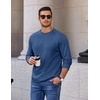 image:imageCOOFANDY Mens Long Sleeve Crew Neck T Shirts Cotton Pullover SweatshirtDark Blue