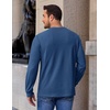 image:imageCOOFANDY Mens Long Sleeve Crew Neck T Shirts Cotton Pullover SweatshirtDark Blue