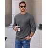 image:imageCOOFANDY Mens Long Sleeve Crew Neck T Shirts Cotton Pullover SweatshirtDark Grey