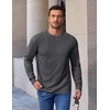 image:imageCOOFANDY Mens Long Sleeve Crew Neck T Shirts Cotton Pullover SweatshirtDark Grey