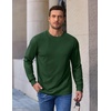 image:imageCOOFANDY Mens Long Sleeve Crew Neck T Shirts Cotton Pullover SweatshirtGreen