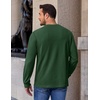 image:imageCOOFANDY Mens Long Sleeve Crew Neck T Shirts Cotton Pullover SweatshirtGreen