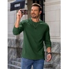 image:imageCOOFANDY Mens Long Sleeve Crew Neck T Shirts Cotton Pullover SweatshirtGreen
