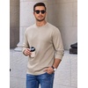 image:imageCOOFANDY Mens Long Sleeve Crew Neck T Shirts Cotton Pullover SweatshirtKhaki