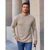 image:imageCOOFANDY Mens Long Sleeve Crew Neck T Shirts Cotton Pullover SweatshirtKhaki