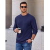 image:imageCOOFANDY Mens Long Sleeve Crew Neck T Shirts Cotton Pullover SweatshirtNavy